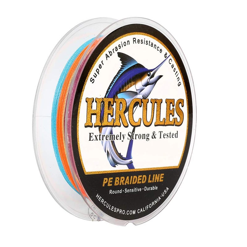 HERCULES Super Strong 1000M 1094 Yards Braided Fishing Line 6 LB Test for Saltwater Freshwater PE Braid Fish Lines 4 Strands - Multicolor, 6LB (2.7KG), 0.08MM - Image 1
